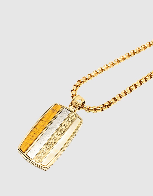 Nialaya Jewellery - Trinity Pendant Necklace in Gold