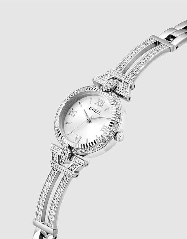 GUESS - Guess Ladies Silver Tone 28mm Analogue Watch