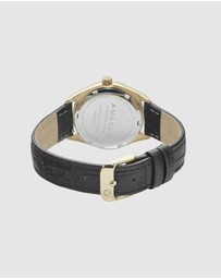 Maxum - Sydney - White Dial, Gold Tone Case & Black Leather Band