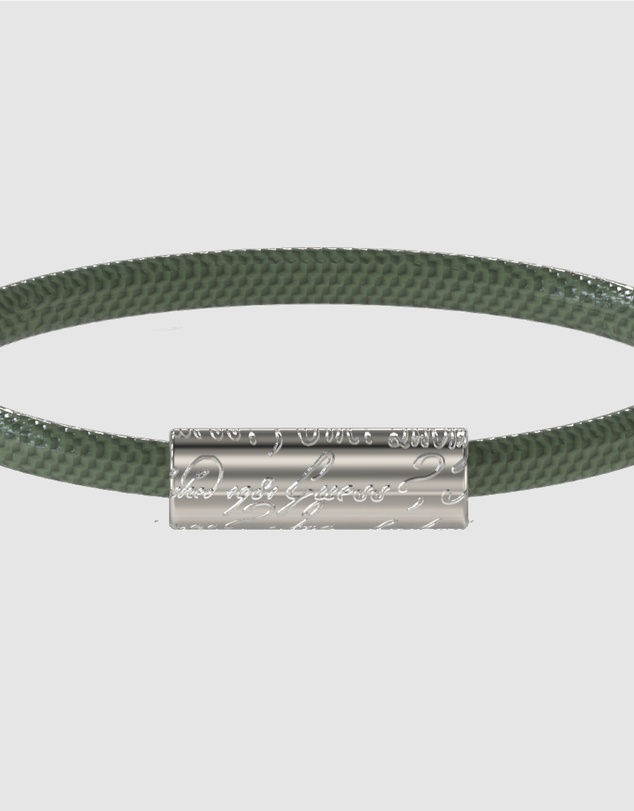 GUESS - Silver-Tone 6MM Green Leather Bracelet
