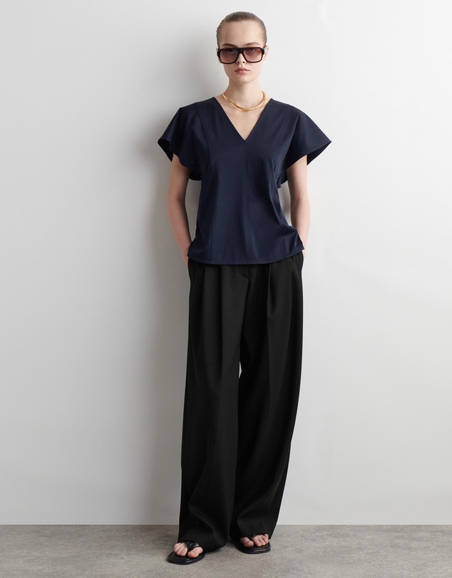 COS - Petal Sleeve Cotton Top