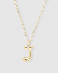 Wanderlust + Co - Alphabet Bubble Pendant Necklace - Letter J