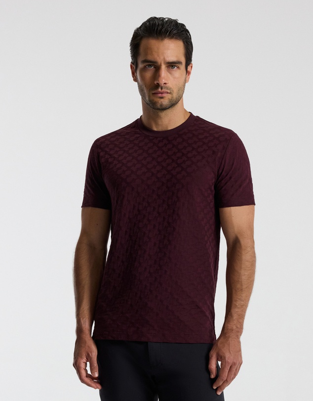 Calibre - Monogram Jacquard T-shirt Oxblood