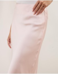 Atmos&Here - Paris Lace Satin Midi Skirt
