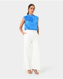 Forcast - Kiar Pleated Satin Top