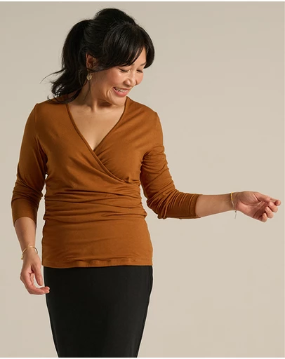 Bamboo Body - L/S Cross Front Top