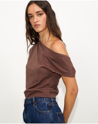 Dazie - Coral Off Shoulder Top
