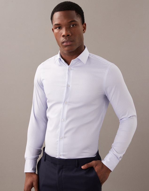 Calvin Klein - Stripe Slim Cotton Stretch Shirt