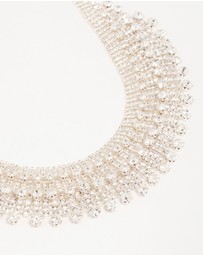 Lovisa - Silver Diamante Fan Cupchain Bib Necklace