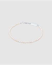 Kuzzoi - ICONIC EXCLUSIVE - Bracelet Men Classic Trend Simple with Freshwater Pearls in 925 Sterling Silver