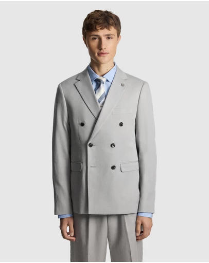 yd. - Odin Relaxed Fit Double Breasted Suit Jacket