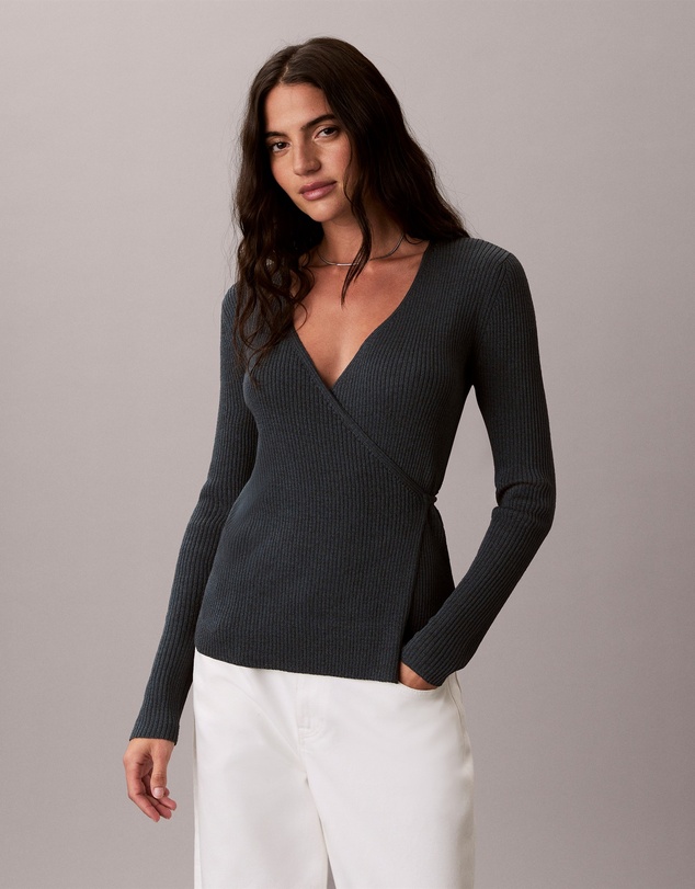 Calvin Klein Jeans - Linen Blend Wrap Jumper
