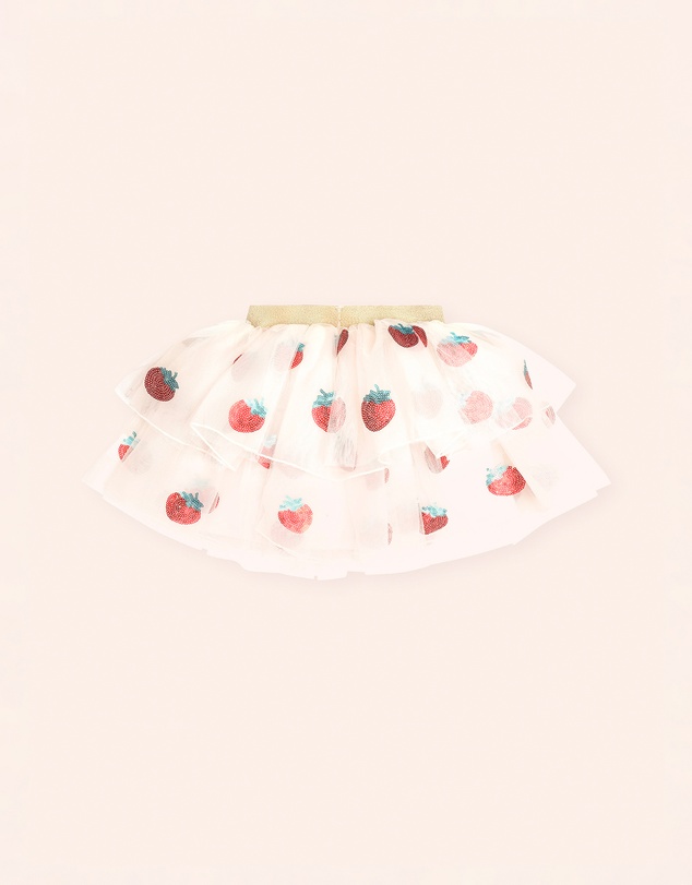 Huxbaby - Sequin Strawberry Tulle Skirt - Babies-Teens