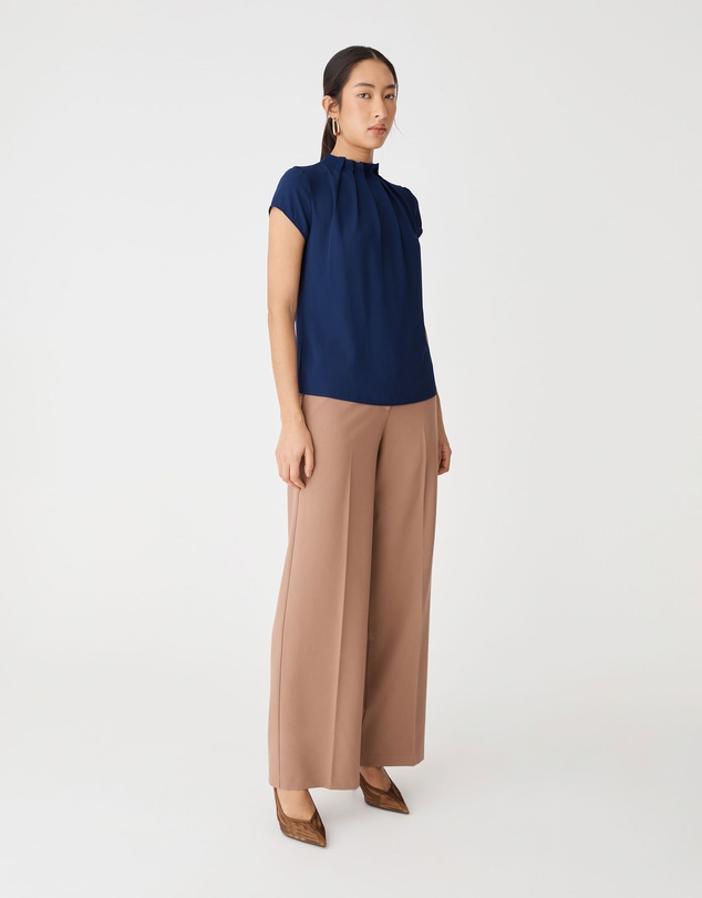 Forcast - Olivia Pleated High Neck Top