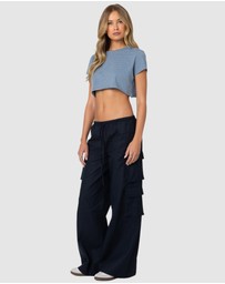 EDIKTED - Stripey Cropped T Shirt