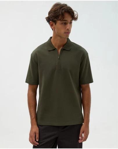AERE - Relaxed Zip Polo