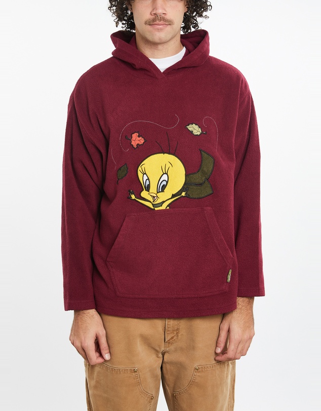 Vintage by The Real Deal - Pre Loved - Vintage Looney Tunes Tweety Bird Hooded Fleece Sweatshirt