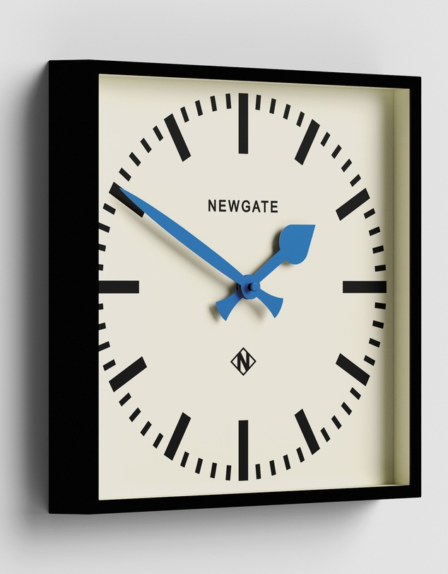 Newgate - Newgate Number Five Wall Clock Black Blue Hands