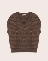 IDA+S - Reni Metallic Cotton Knit Top