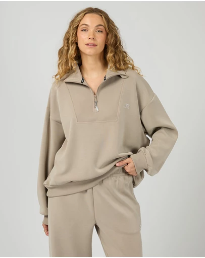 All About Eve - Luxe Active 1/4 Zip Stone