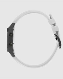 Maxum - Raglan Tide Watch – Black Case, Black Dial & White Silicone Strap