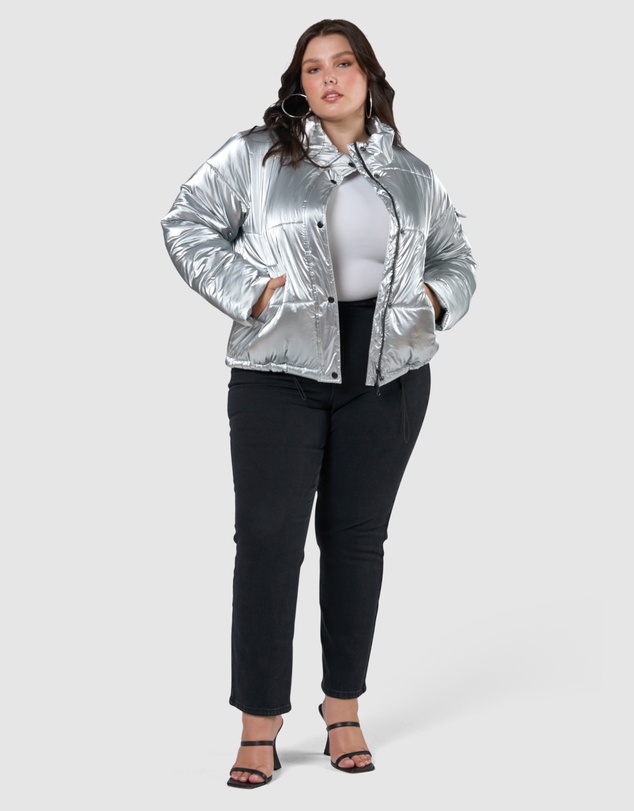 Sunday In The City - Superfly Silver Puffa Jacket