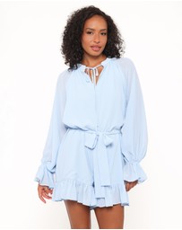 Petal & Pup - Brianna Long Sleeve Playsuit - Blue