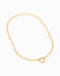 Lovisa - Waterproof Gold Plated Stainless Steel Heart Clasp Chain Necklace