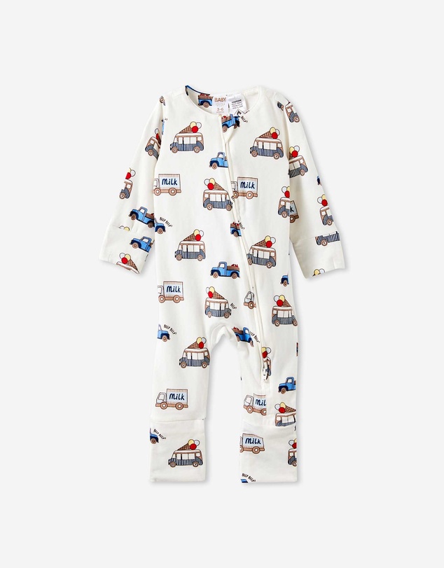 Cotton On Kids - Growie Long Sleeve Zip Romper