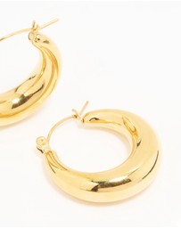 Lovisa - Waterproof Gold Plated Stainless Steel Small Chunky Hoop Earrings