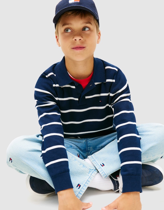 Tommy Hilfiger - Boys Essential Polo Collar Jumper - Teens
