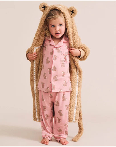 Huxbaby - Dusty Pink Bunny PJ Set - Babies-Kids