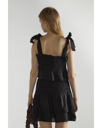 Glamorous - Tie front smocked top