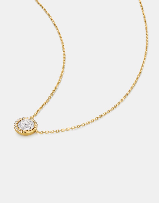 Ania Haie - Gold Reversible Pave Moon Evil-Eye Necklace