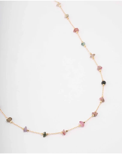 Lovisa - Gold Plated Semi Precious Station Necklace