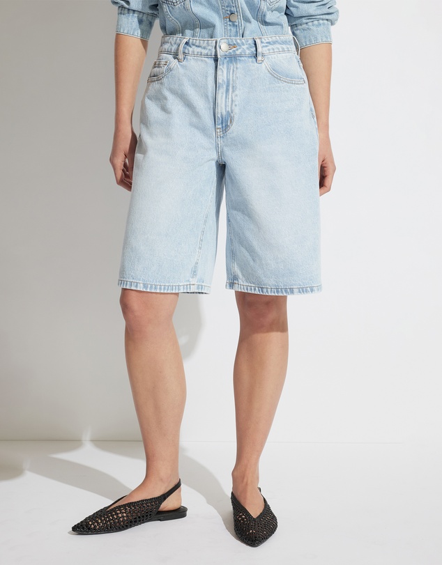 Decjuba - Cleo Longline Denim Shorts