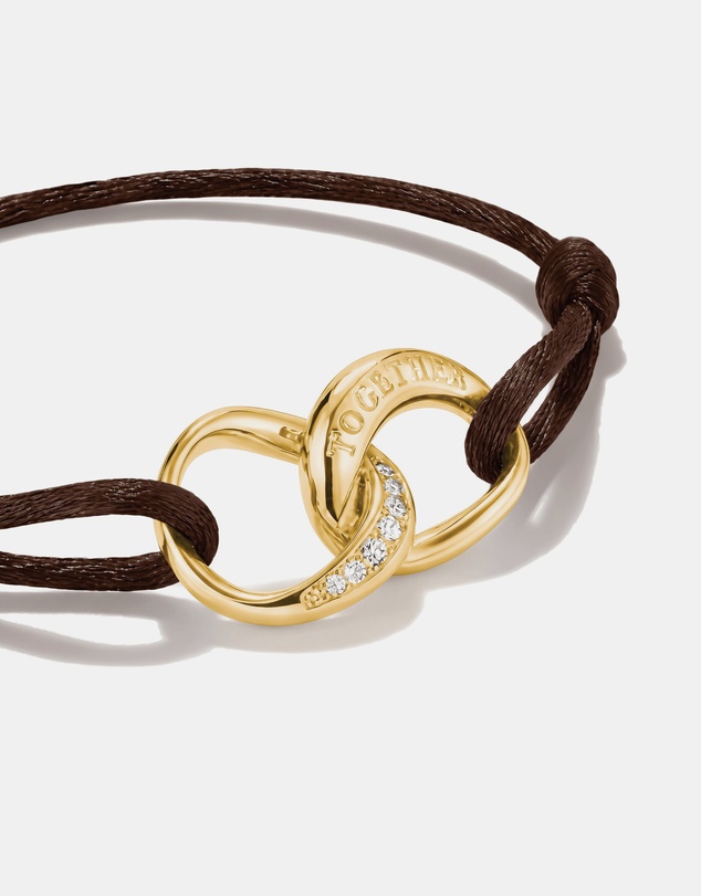 THOMAS SABO - THOMAS SABO Textile bracelet Together brown with zirconia