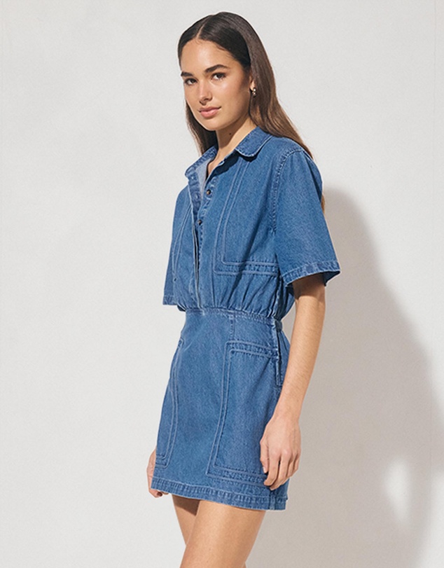 MON RENN - Indigo Denim Mini Dress