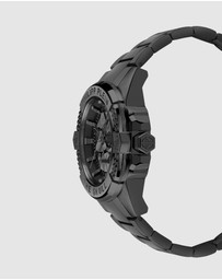 Philipp Plein - The $Kull - 44mm BlackBlack Dial and Stainless Steel Strap