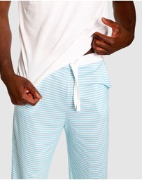 Sant And Abel - Men's Sky Blue Jersey Stripe PJ Pants