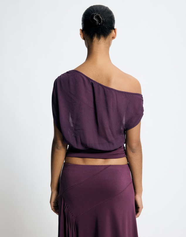Lover - Mira Jersey And Georgette Asymmetric Top