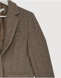 Revibe - Repaired AERE Opal Wool Blend Relaxed Blazer - AU 6