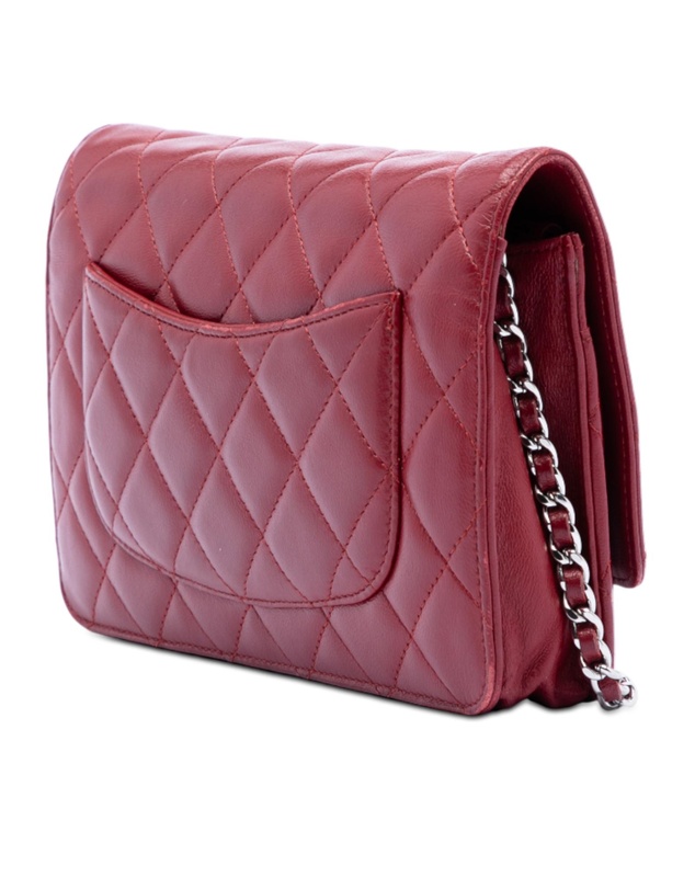 Pre-Loved by Azura Reborn - Pre-Loved CC Quilted Lambskin Wallet on Chain
