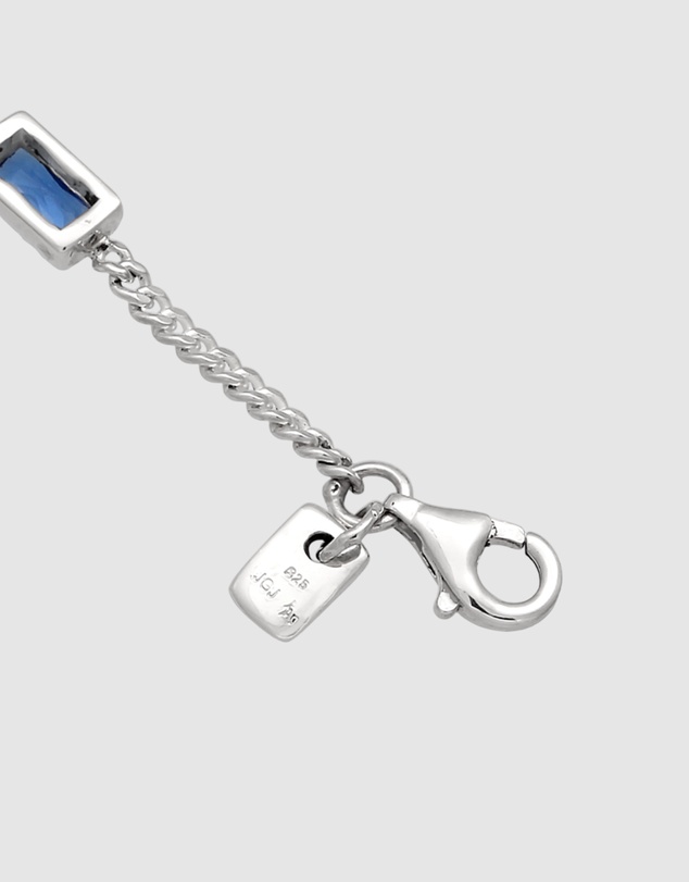 Kuzzoi - ICONIC EXCLUSIVE - Curb Chain Bracelet with Sapphire in 925 Sterling Silver