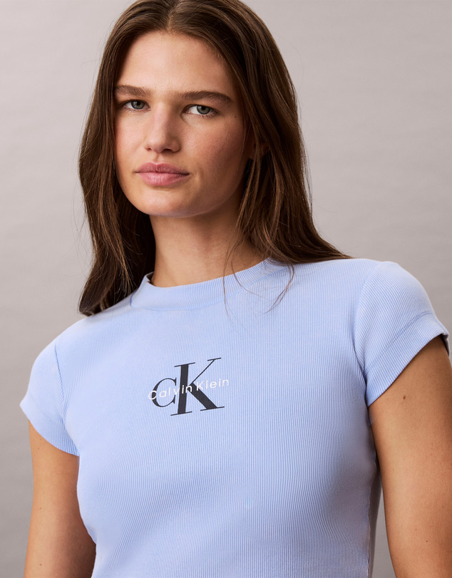 Calvin Klein Jeans - Monologo Rib Acid Wash Baby Tee