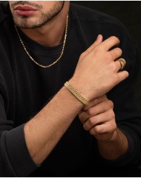 Nialaya Jewellery - Men's Gold Braided Chain Bracelet