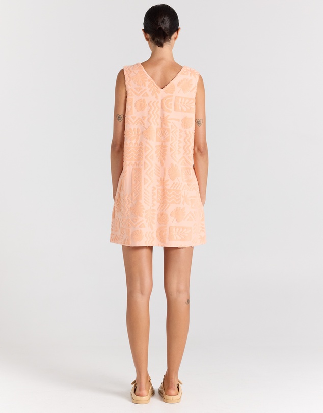 Poolside Paradiso - Mai Tai V Tunic Towelling Dress - Peach