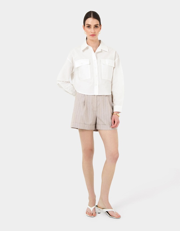 Forcast - Kyla Crop Pocket Shirt