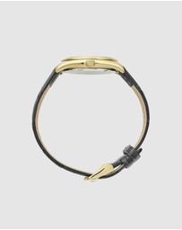 Maxum - Sydney - White Dial, Gold Tone Case & Black Leather Band