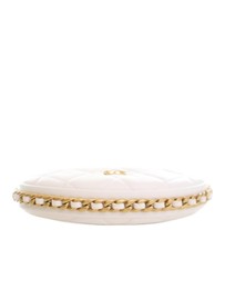 Pre-Loved by Azura Reborn - Pre-Loved Mini Shiny Crumpled Quilted Lambskin Chain Around Pouch